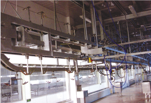 Carcass rocessing auto-conveying line